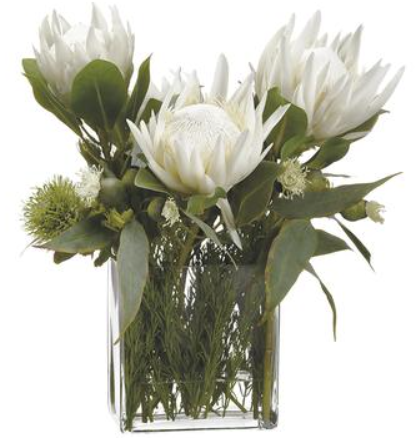 Protea in Glass Vase (Resin)